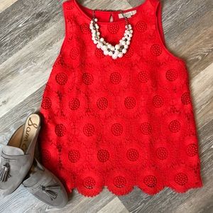 Red/Orange Lace Shell